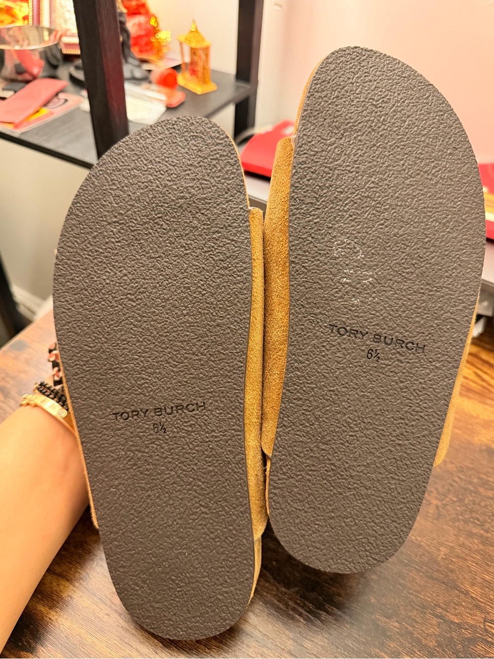 Tory Burch Mellow Suede Double-Strap Sandals — Chestnut Suede - Picture 3 of 4